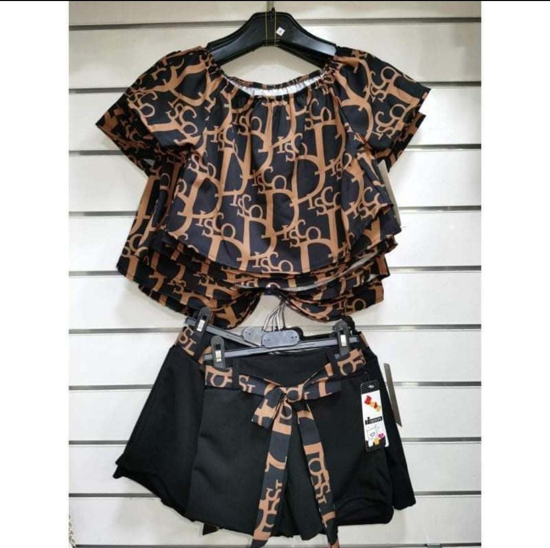 Ensemble Débardeur + Short Marron