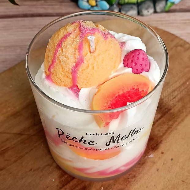 Bougie Gourmande Pêche Melba