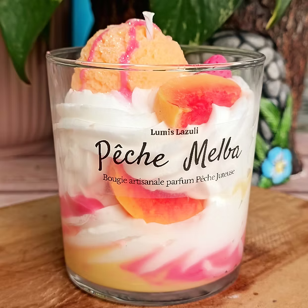 Bougie Gourmande Pêche Melba
