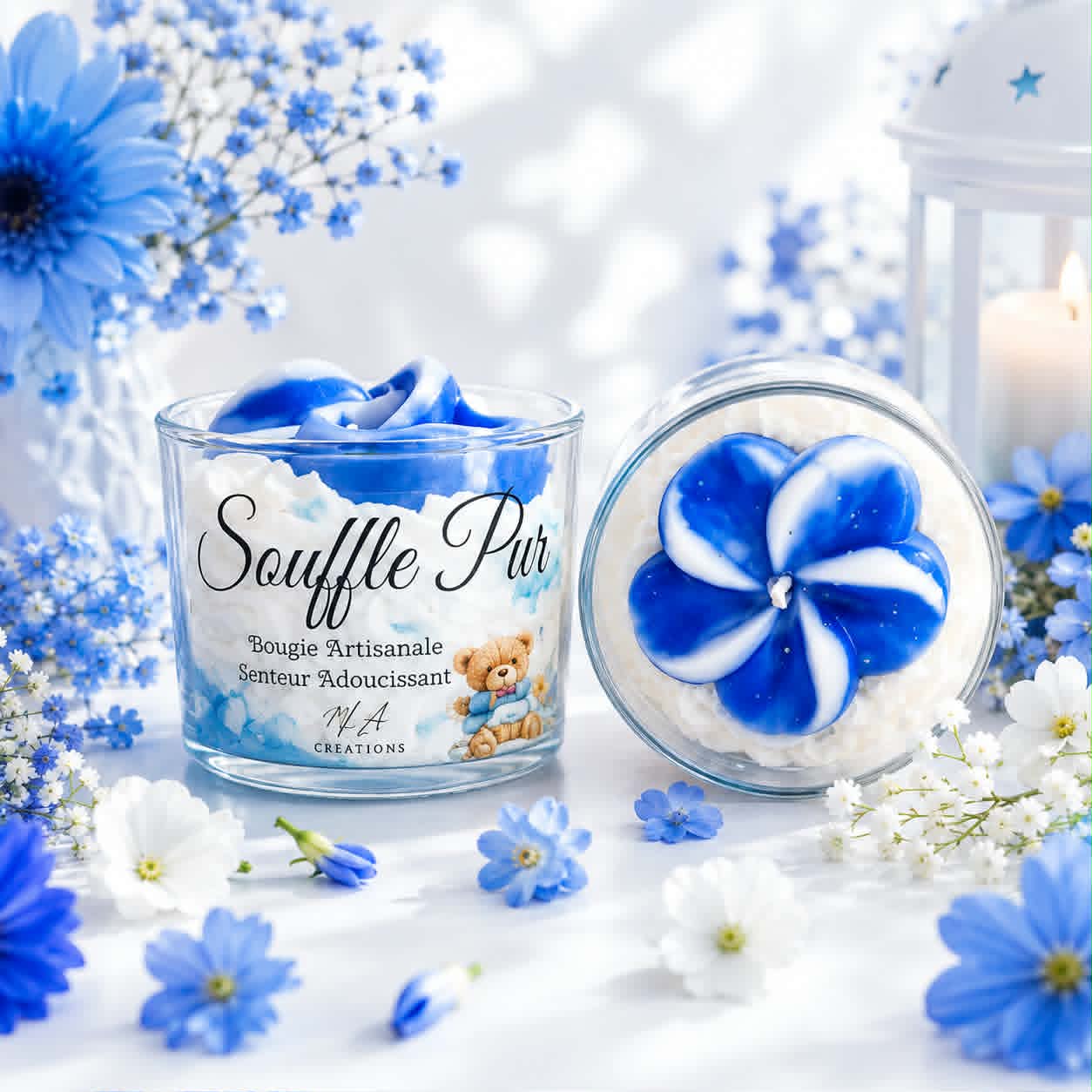 Bougie artisanale - Souffle pur - Senteur Adoucissant