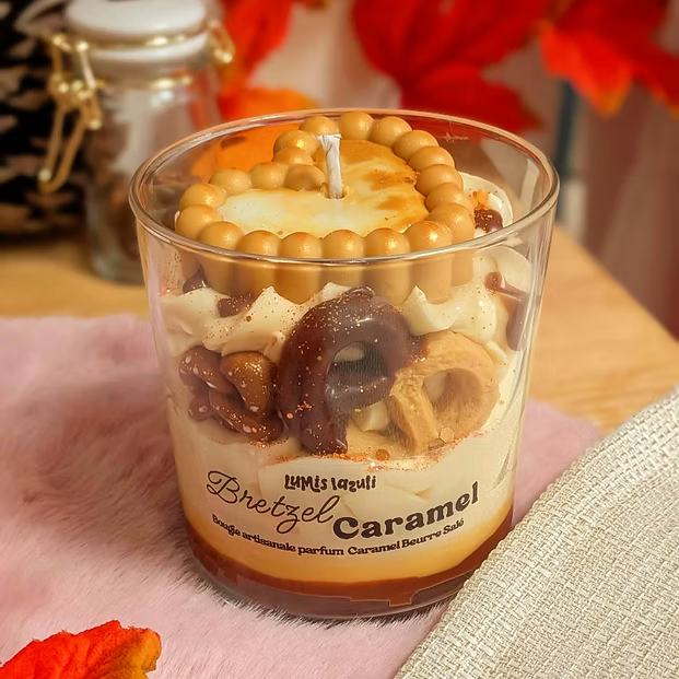 Bougie gourmande Bretzel Caramel Beurre Salé