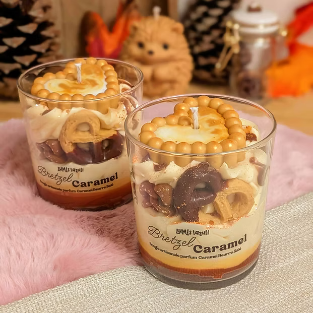 Bougie gourmande Bretzel Caramel Beurre Salé