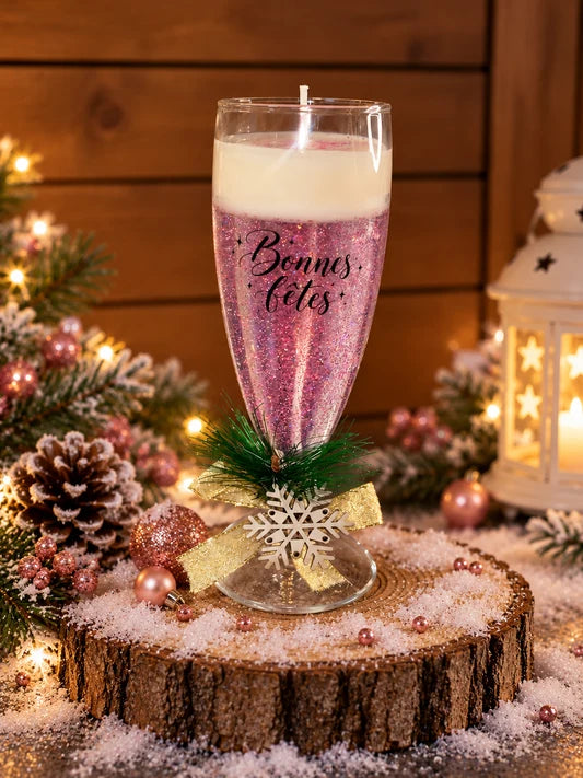 Bougie Coupe de Champagne Rose