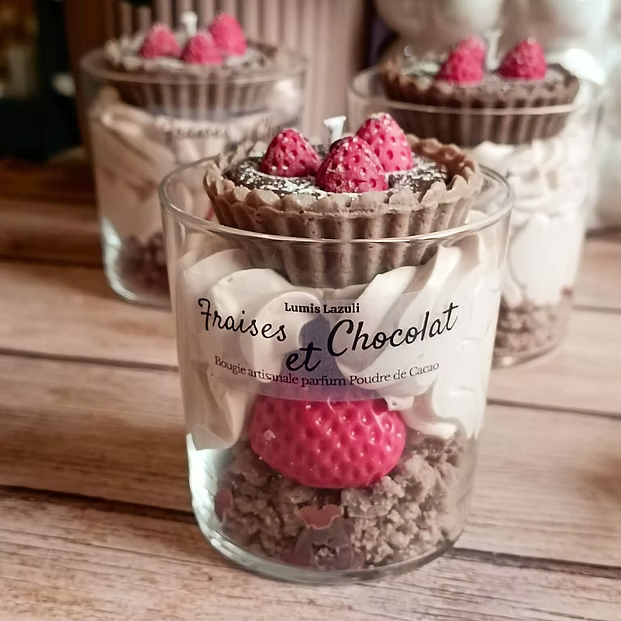 Bougie Gourmande  Fraises et chocolat
