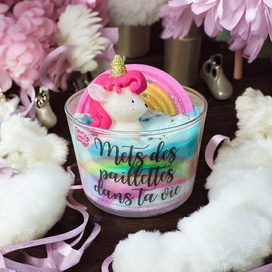 Bougie Gourmande Mets des paillettes dans ta vie – parfum Fruit du dragon