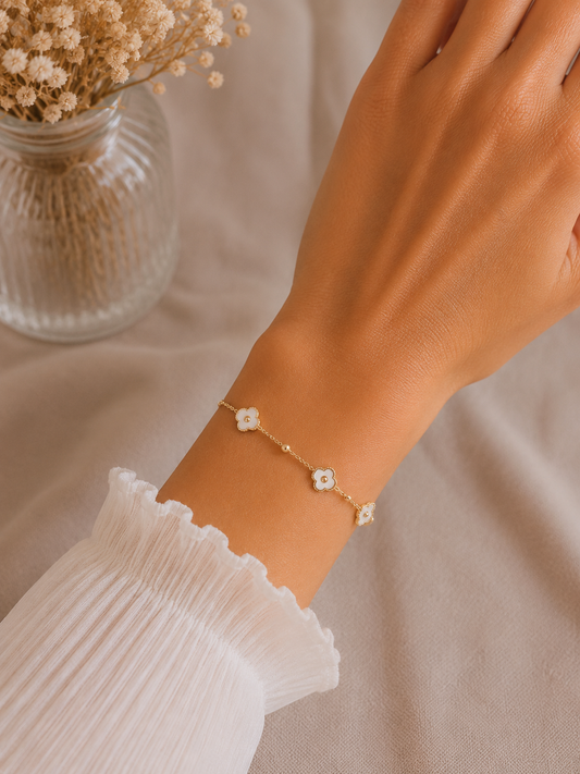 Bracelet Trèfle Blanc